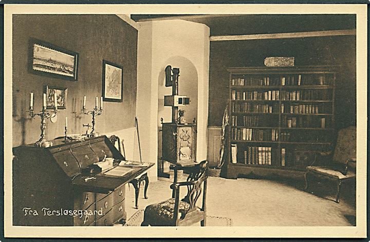 Ludvig Holbergs Bibliotek på Tersløsegaard. Alfred Clausens Boghandel no. 36550.