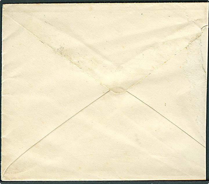 5 øre Fr. VIII på lokalbrev annulleret med stjernestempel SKOPEN ca. 1909 til Sand. Let afkortet i venstre side. Skilling: 1000,-