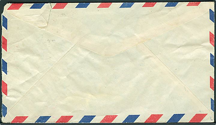 Ufrankeret brev påskrevet On Active Service / Free Mail stemplet Army-Air Force Postal Service APO 707 (= Pusan, Korea) d. 6.5.1951 til København, Danmark. Fra The Danish Hospitalship “Jutlandia” med amerikansk feltpost afsender APO 59 (= Pusan, Korea). 1. togt.  
