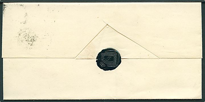4 R.B.S. Ferslew med fuld rand på brev annulleret med stumt stempel og sidestemplet blålig antiqua Haderslev d. 29.4.1852 til Ministeriet for Hertugdømmet Slesvig i Kjøbenhavn. 