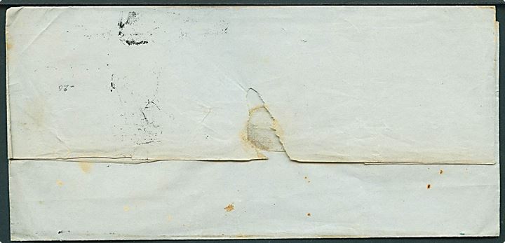 4 sk. 1854 udg. på fodpostbrev med håndskrevet bynavn Klpbg (= Klampenborg) annulleret med nr.stempel “1” og sidestemplet med to fodpoststempler F:P: d. 1.9.1855 til Kammerraad Treskow i Frederiksberg By. Håndskr. Klampenborg registreret i perioden 20.9.1853-2.7.1856.
