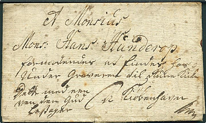 1768. Foldebrev med fuldt indhold dateret Odense d. 24.2.1768 til Kjøbenhavn. Påskrevet “.... Gud Behager”.