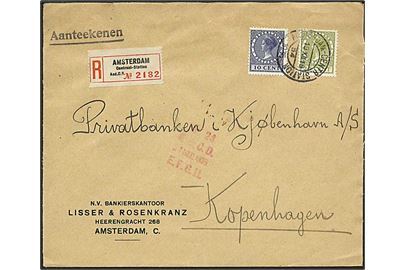 35 cent på Rec. brev fra Amsterdam, Holland, d. 19.12.1935 til København.