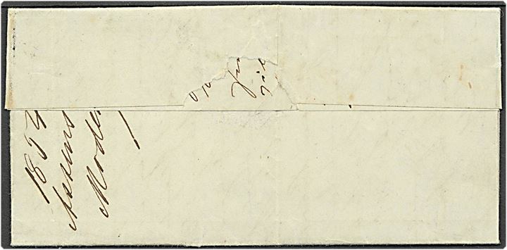 4 R.B.S. Thiele III, pl. III kastaniebrun, på brev fra Assens d. 21.10.1854 til Kjøbenhavn, annulleret med nr. stempel “7”. Perfekt bredrandet mærker på flot brev. 