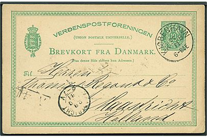 10 øre helsagsbrevkort fra Kjøbenhavn d. 27.12.1881 til Maastricht, Holland.
