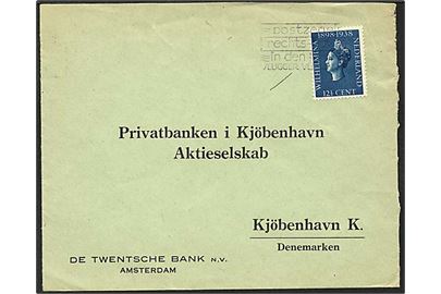 12½ cent blå på brev fra Amsterdam, Holland, 1938 til København.
