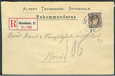 30 öre Oscar på anbefalet brev fra Stockholm d. 1.4.1905 til Borås.