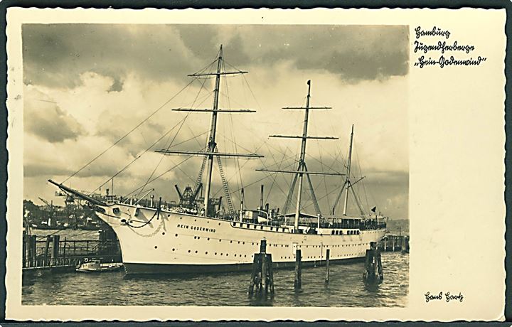 Jugendherbergschiff Hein Godenwind i Hamburg 1938. H. Andres no. JH 04.