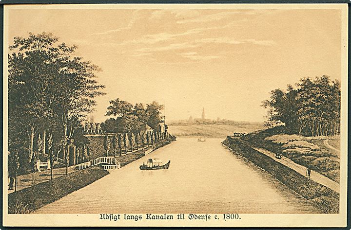 J. Hauch: Udsigt langs kanalen til Odense c. 1800. Stenders, serie fra gamle dage no. 26874.