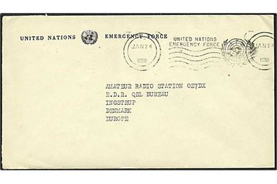 FN post fra Beirut, Libanon, d. 24.1.1966 til Ingstrup.
