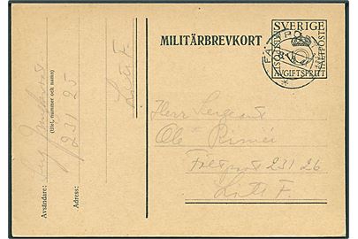 Militärbrevkort stemplet Fältpost Nr. 7 d. 8.8.1940 fra soldat ved Fältpost nr. 23125 Litt. F. til anden soldat ved Fältpost 23126 Litt. F. Interessant intern forsendelse.