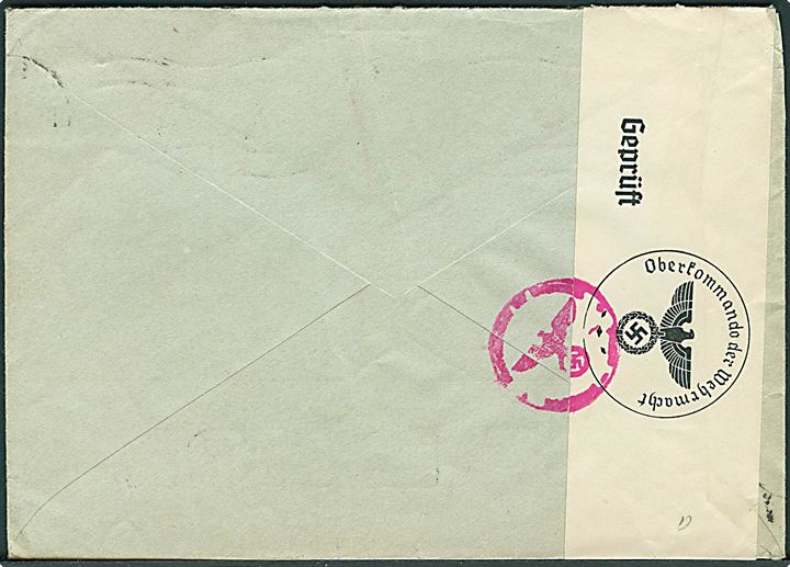 30 øre Turist udg. på brev fra Oslo d. 24.10.1940 til Ramscheid, Tyskland. Åbnet af tysk censur i Berlin.