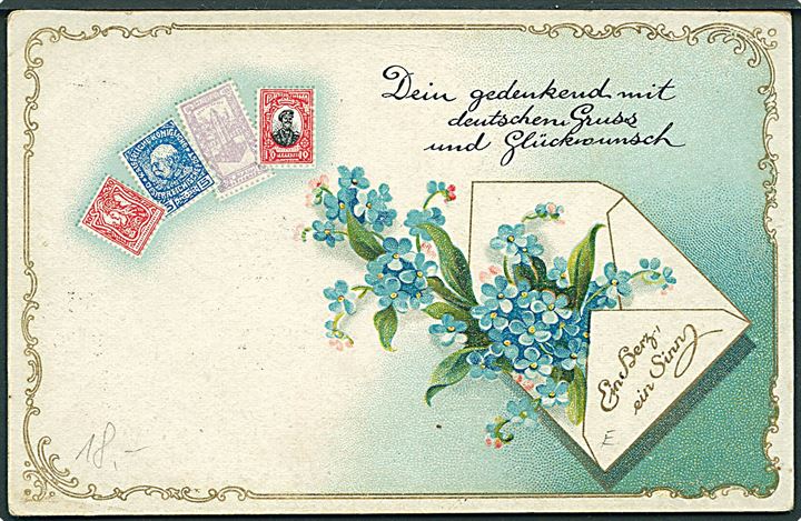 Ufrankeret feltpostkort med bureaustempel Rendsburg - Husum z.972 d. 5.6.1916 til feltpostadresse.