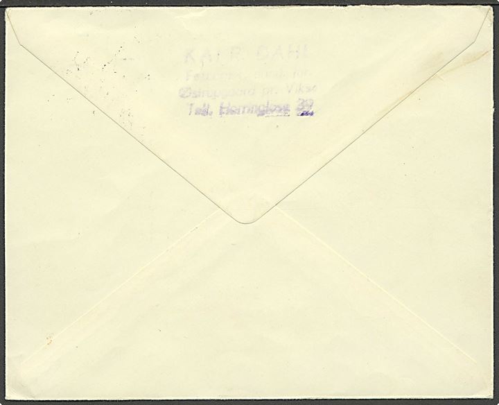 25 øre Feriemærke anvendt som frankering på brev fra Veksø S. d. 29.2.1952 (Skuddag) til Aarhus. Brevet er ikke blevet udtakseret i porto.