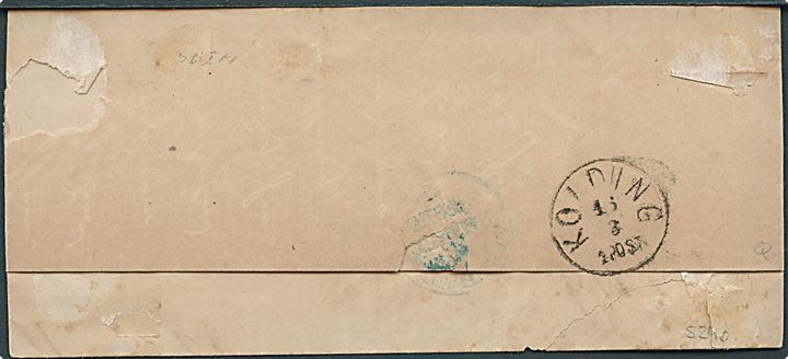 ½ gr. Norddeutscher Postbezirk (3) på 1½ gr. frankeret brev annulleret Apenrade d. 15.3.1871 til Kolding, Danmark. Særtakst til Danmark. Lidt skrøbelig.