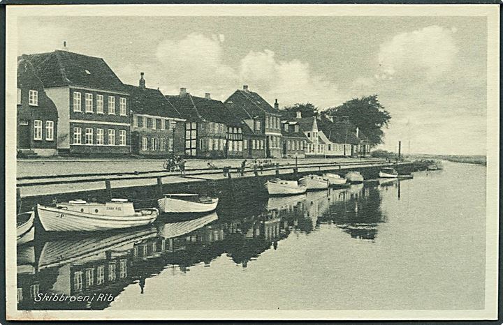 Skibbroen i Ribe. Rudolf Olsens Kunstforlag no. 4053.