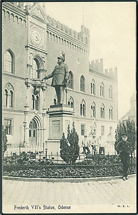 Frederik VII's statue i Odense. W. E. L. u/no.