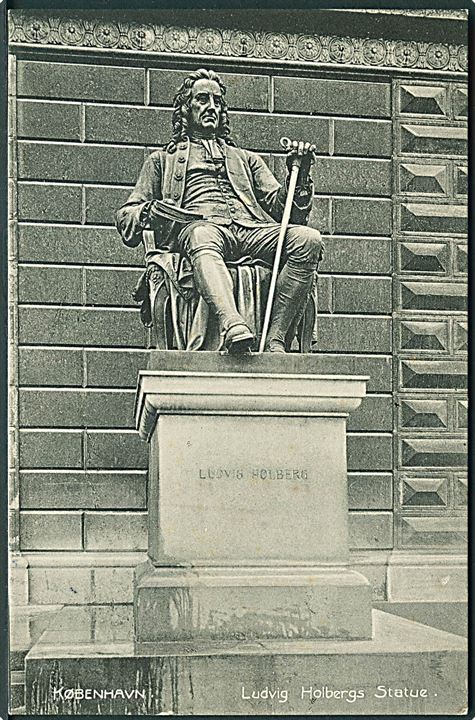 Ludvig Holbergs Statue, København. Stenders no. 7499.