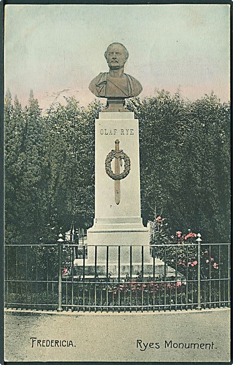 Olaf Ryes Monument i Fredericia. U/no.