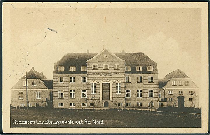Landbrugsskolen set fra Nord, Graasten. Stenders no. 64319.