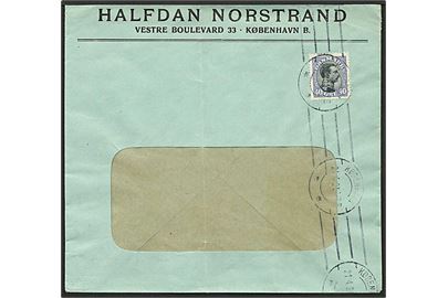 40 øre Chr. X single på rudekuvert stemplet København d. 21.4.1921