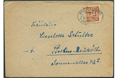 24 pfg. på brev fra Schleswig med bureaustempel Kiel - Flensburg Bahnpost Z.9192 d. 18.12.1946 til Berlin-Neukölln.