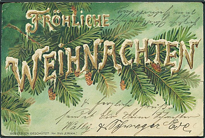 10 pfg. Germania på brevkort fra Friedrichroda d. 22.12.1903 til Para, Brasilien. Påskrevet via Lissabon.