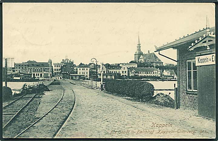 Kappeln. Die Stadt v. Bahnhof Kappeln-Ellenberg. Reinicke & Rubin, Magdeburg 1908.