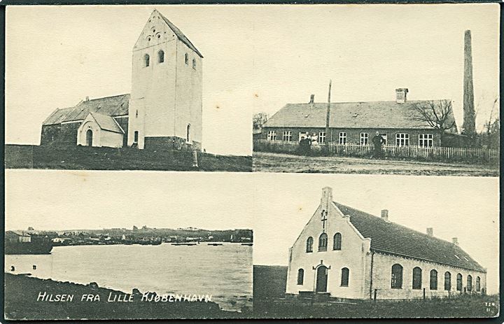Lille København (nu Nørre Nissum ved Lemvig), partier fra med kirken. C.I.C. no. 224. Kvalitet 8