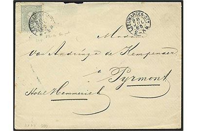 12½ c. Willem III single på brev fra Leeuwarden d. 28.7.1886 til Pyrmont, Tyskland.