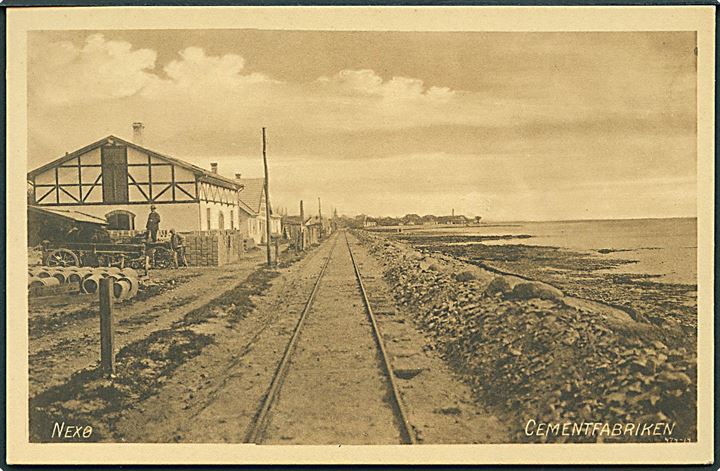 Neksø, jernbanespor ved Cementfabriken. F. Sørensen no. 2659. Kvalitet 9