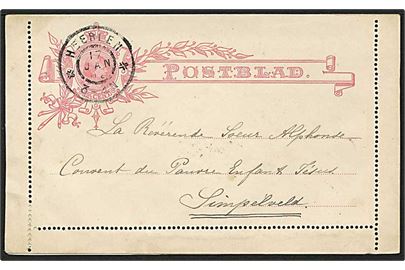 12½ c. helsags-korrespondancekort med fuld rand fra Heerlen d. 17.1.1902 til Simpelveld.