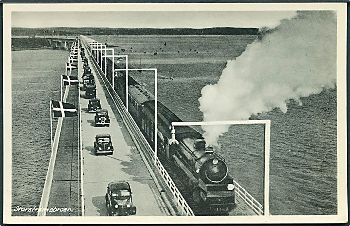 Storstrømsbroen, åbning med første tog. O.P.O. no. 88173. Kvalitet 9