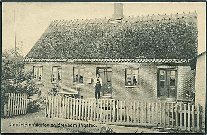 Omø Brevsamlingssted og Telefoncentral. J. Gjellebøl u/no. Kvalitet 10