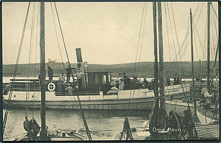 “Skjelskør”, S/S, rutebåd i Omø havn. J. Gjellebøl u/no. Kvalitet 9