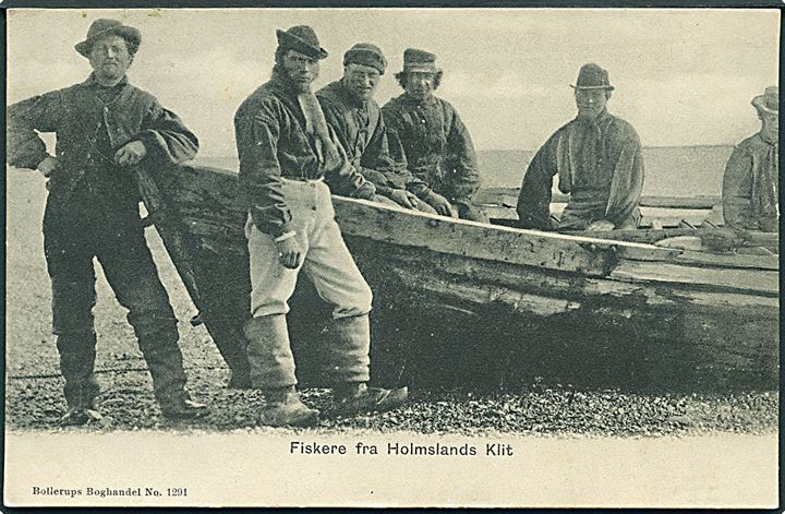 Holmslands Klit, fiskere på stranden. Bollerup no. 1291. Kvalitet 8