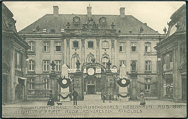 Internationale Socialist Kongres i Odd Fellow Palæet, København aug. 1910. Socialdeomkratisk Forbund. Kvalitet 8