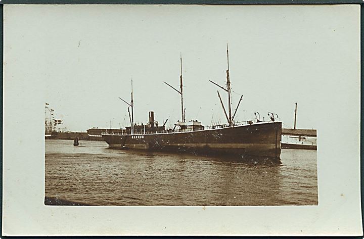 “O. B. Suhr”, S/S, DFDS (1878-1917). Sænket af tysk ubåd d. 25.1.1917. Fotokort u/no. Kvalitet 8