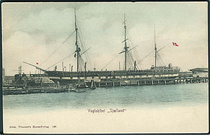 Dansk Marine. A. Vincent no. 183. “Sjælland”, vagtskib. Kvalitet 7