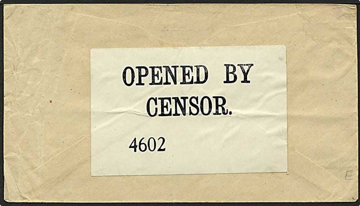 1 cent grøn helsagskuvert fra Baltimore, USA, 1918 til København. Engelsk censur.