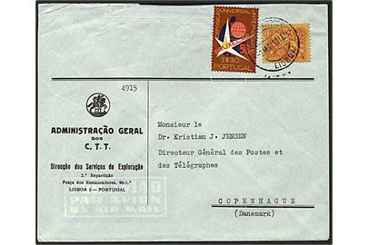3,50 escudos på luftpost brev fra Lisabon, Portugal, d. 2.5.1959 til København.