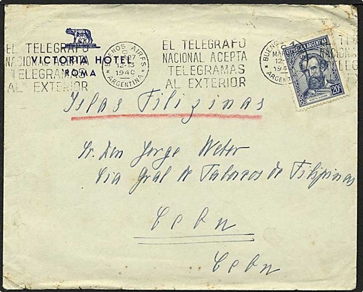 8 centisimo porto på luftpost brev fra Panama til Worcester, USA.