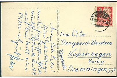 30 pfg. Engels single på brevkort fra Gorzke d. 31.10.1950 til København, Danmark.