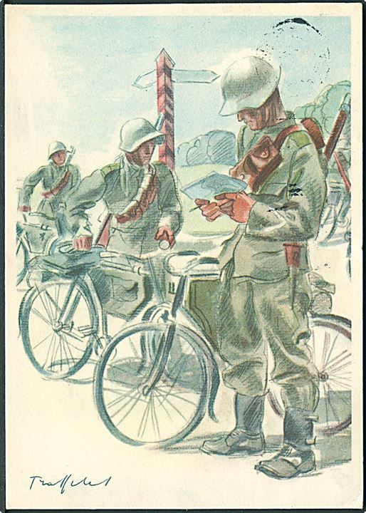 Soldater cykelpatrulje. Schweizer Wehrkalender, Aarau u/no. 