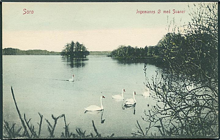Ingemanns Ø med svaner, Sorø. Warburgs Kunstforlag no. 2245.