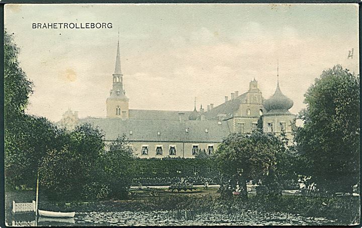 5 øre Fr. VIII på brevkort (Brahetrolleborg) annulleret med bureaustempel Ringe - Faaborg T.35 d. 5.1.1909 til Hellerup.