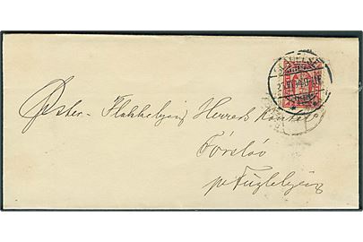8 øre Tjenestemærke på brev stemplet Slagelse d. 25.10.1894 til Førslev pr. Fuglebjerg.