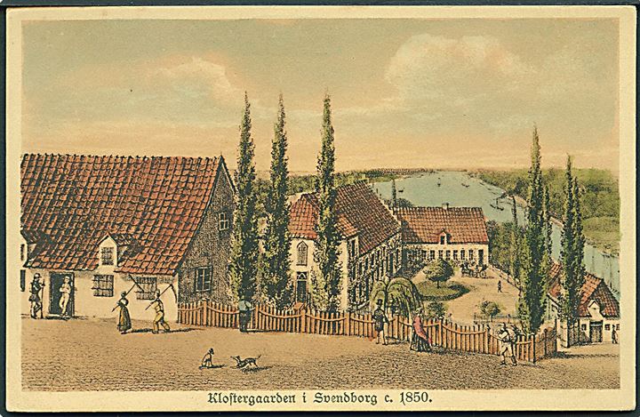 Klostergaarden i Svendborg c. 1850. Stenders serie fra gamle dage no. 26888.