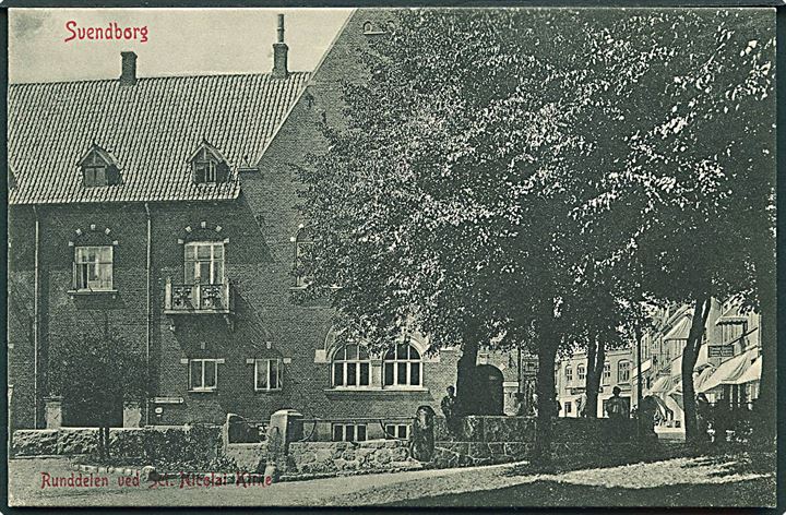Runddelen ved Sct. Nicolai Kirke, Svendborg. Warburgs Kunstforlag no. 2542.