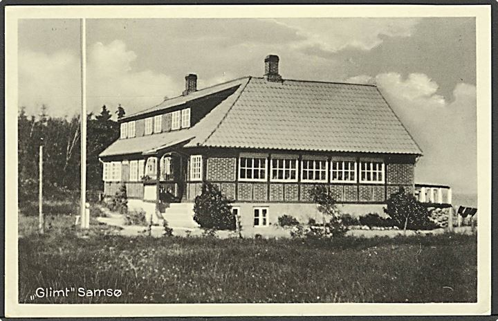 20 øre Fr. IX på brevkort fra Samsø med skibsstempel brotype Vd Kolby Kaas H. d. 10.7.1953 til Brønshøj. 